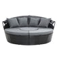Outdoor Lounge Setting Sofa Patio Furniture Wicker Garden Rattan Set Day Bed Black