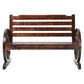 Wooden Wagon Wheel Bench - Brown