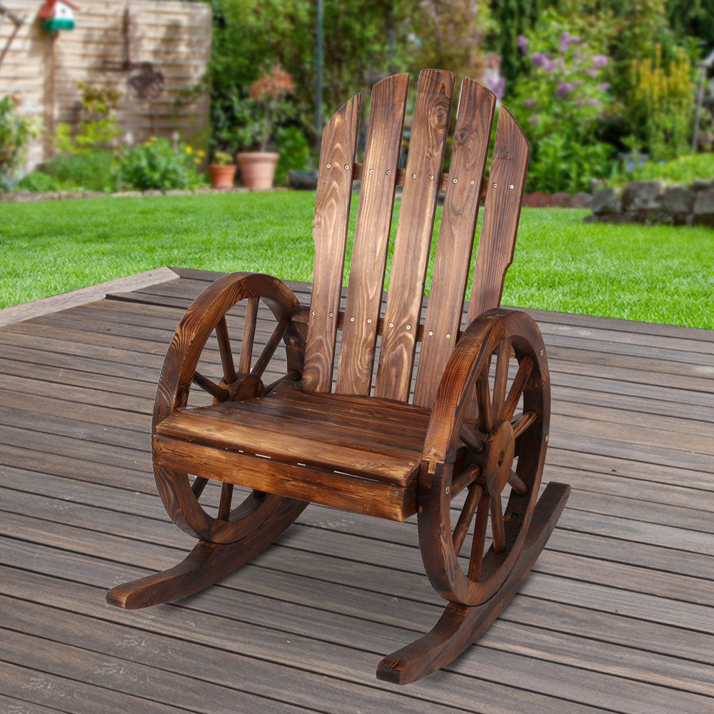 Wagon Wheel Rocking Chair