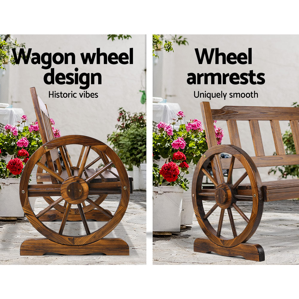 Wooden Wagon Wheel Chair