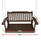Porch Swing Chair with Chain Garden Bench Outdoor Furniture Wooden Brown