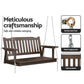 Porch Swing Chair with Chain Garden Bench Outdoor Furniture Wooden Brown