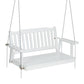 Porch Swing Chair with Chain Garden Bench Outdoor Furniture Wooden White