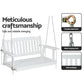 Porch Swing Chair with Chain Garden Bench Outdoor Furniture Wooden White