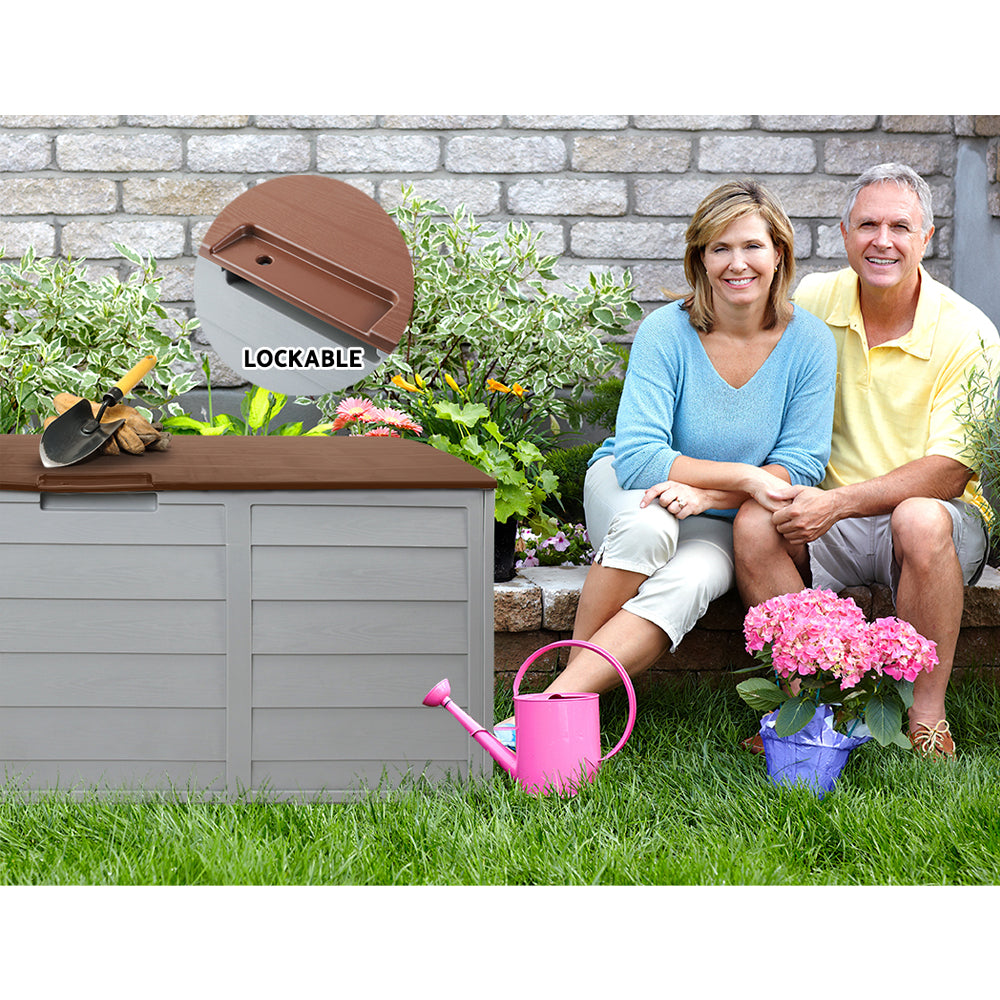 290L Outdoor Storage Box - Brown