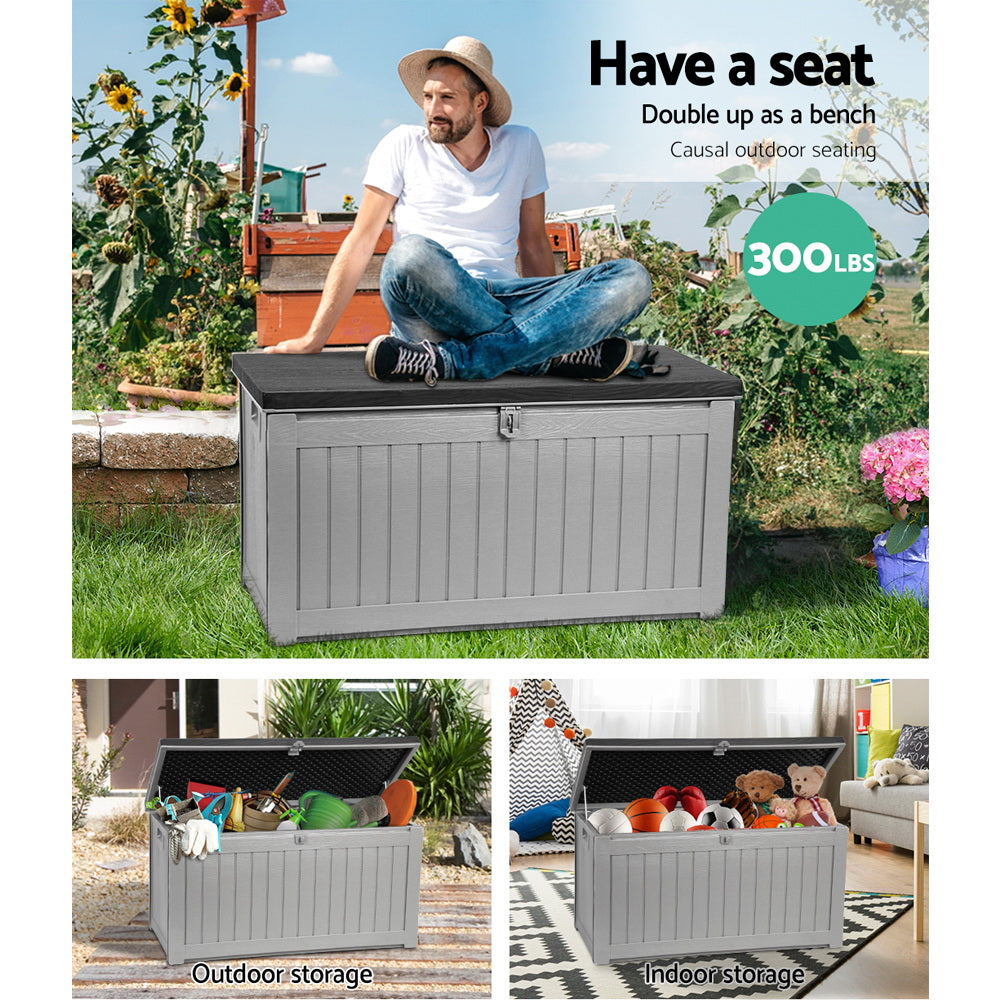 Outdoor Storage Box Bench Seat 190L