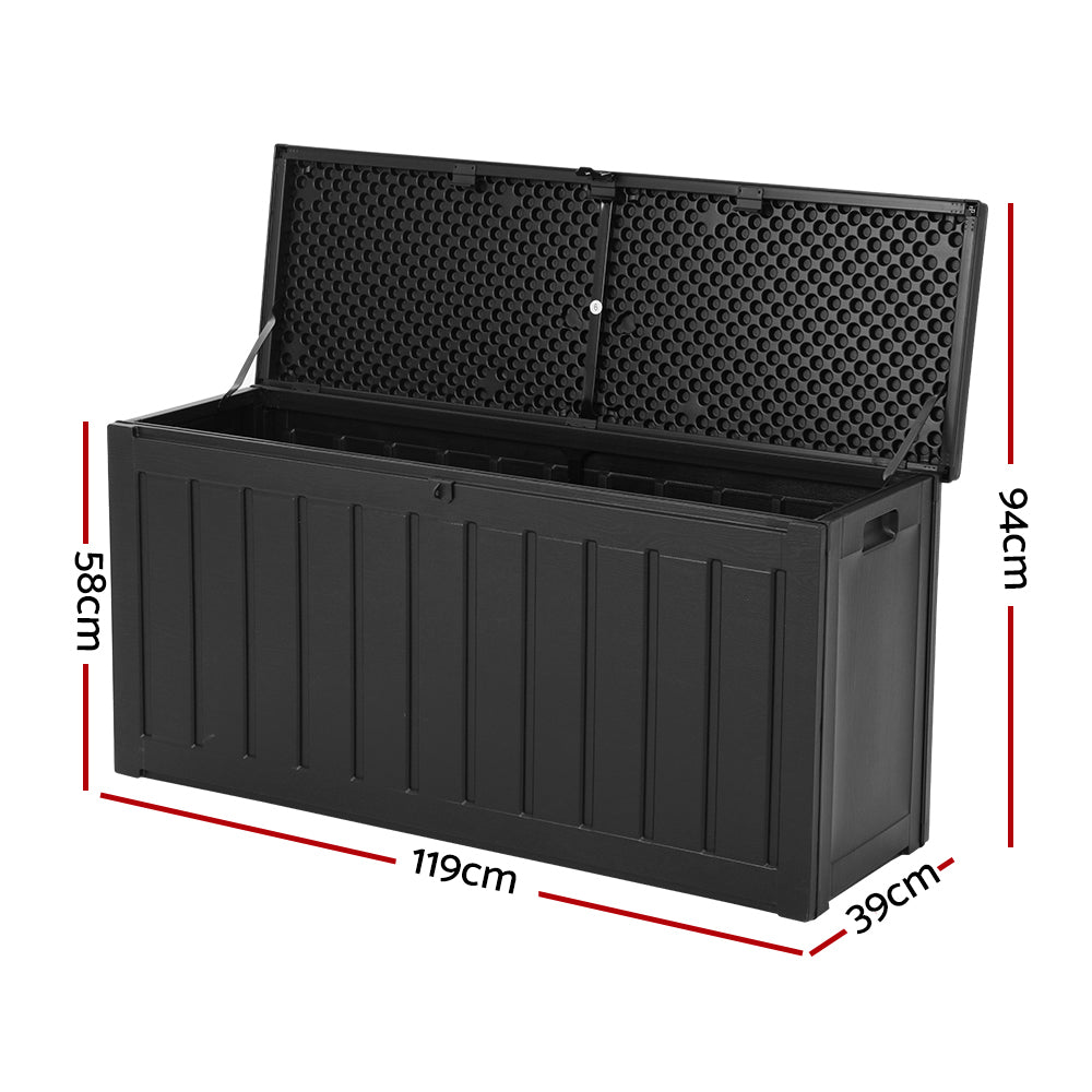 240L Outdoor Storage Box Lockable Bench Seat Garden Deck Toy Tool Sheds