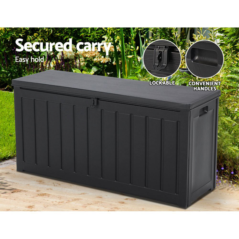 240L Outdoor Storage Box Lockable Bench Seat Garden Deck Toy Tool Sheds