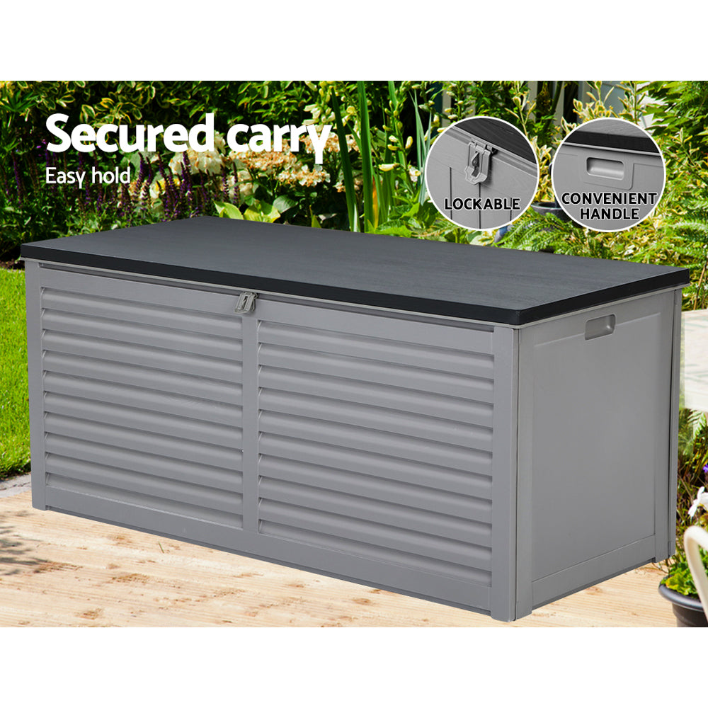 Outdoor Storage Box 490L Bench Seat Indoor Garden Toy Tool Sheds Chest