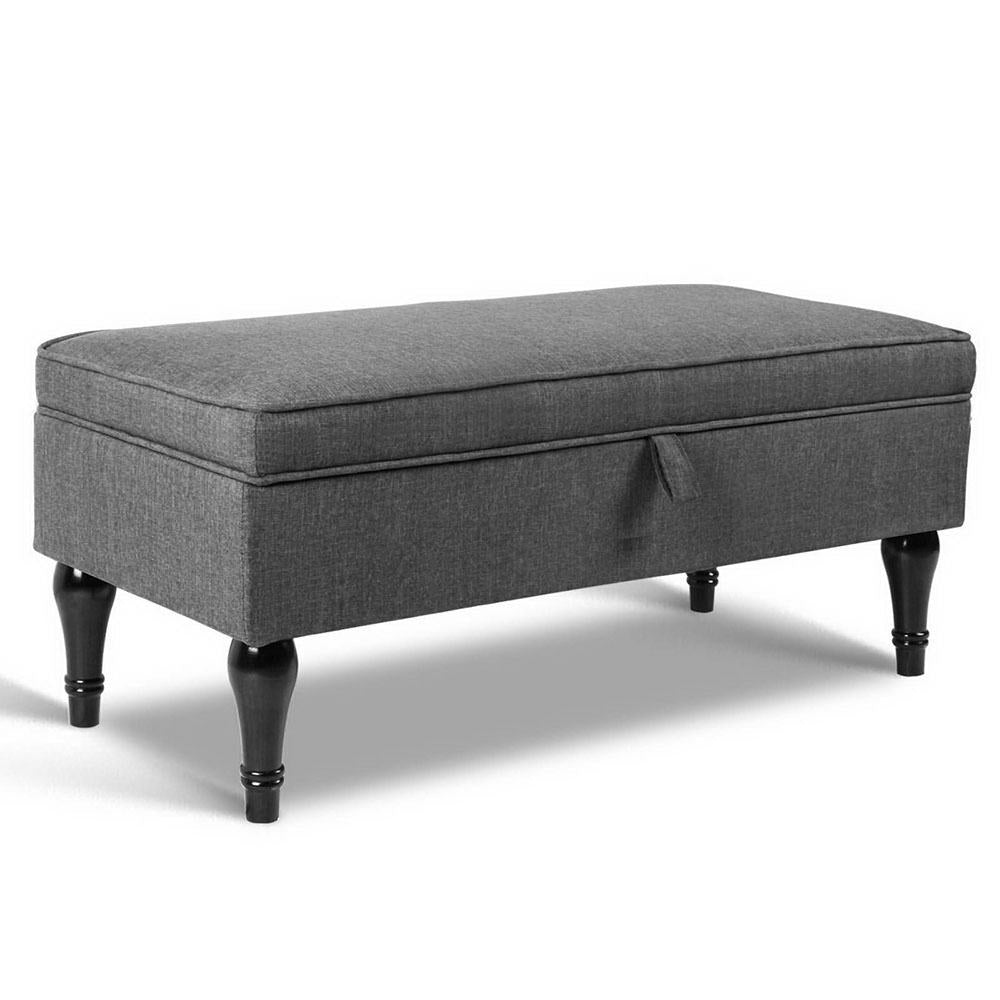 Fabric Storage Ottoman - Grey