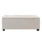 Large Fabric Storage Ottoman - Beige