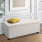 Beige Leather Ottoman