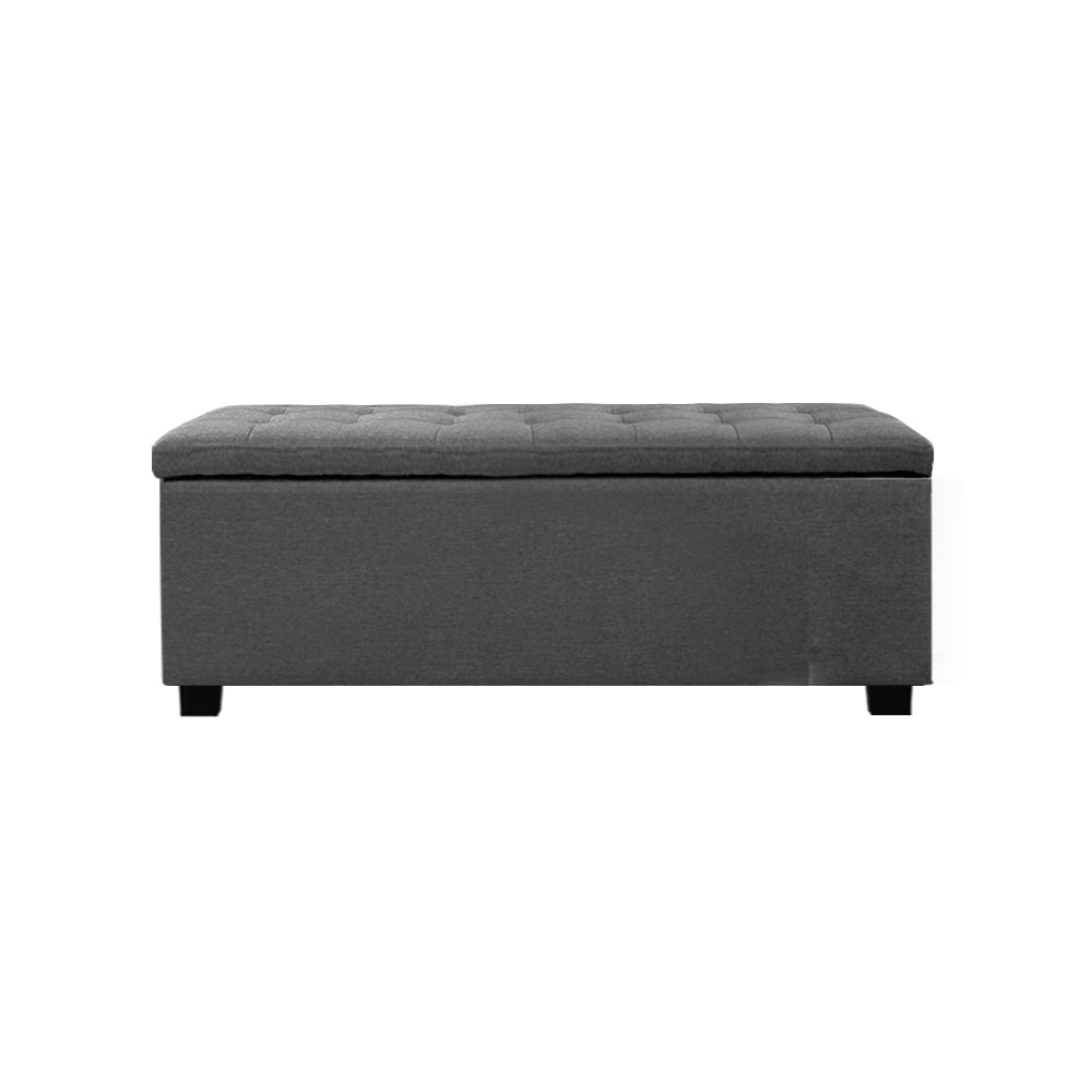 Large Fabric Storage Ottoman - Grey