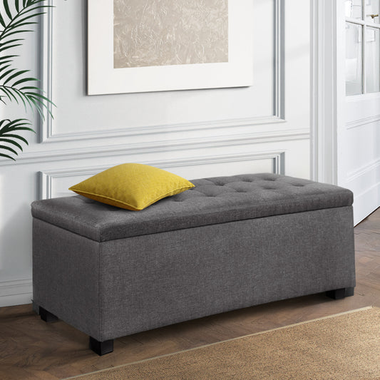 Grey Storage Ottoman