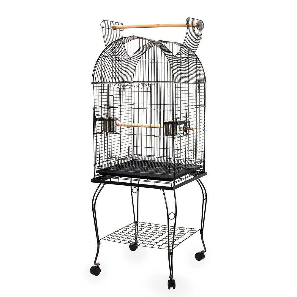 Large Bird Cage with Perch - Black