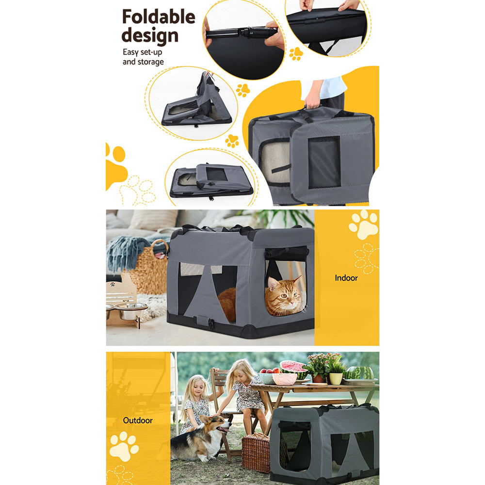 Pet Carrier Soft Crate Dog Cat Travel Portable Cage Kennel Foldable Car M