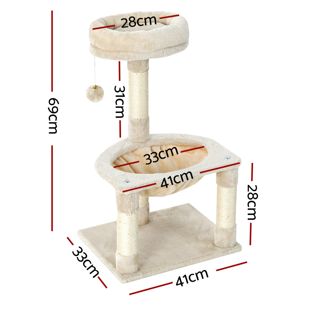 Cat Tree Tower Scratching Post Scratcher Wood Condo Toys House Bed 69cm