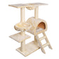 Cat Tree Trees Scratching Post Scratcher Condo Tower House Bed Beige 100cm