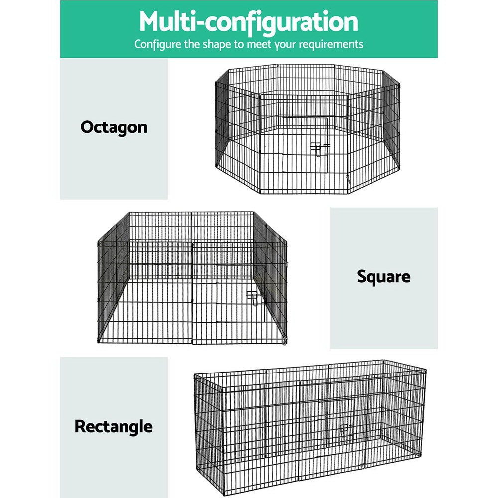 2x30" 8 Panel Dog Playpen Pet Fence Exercise Cage Enclosure Play Pen