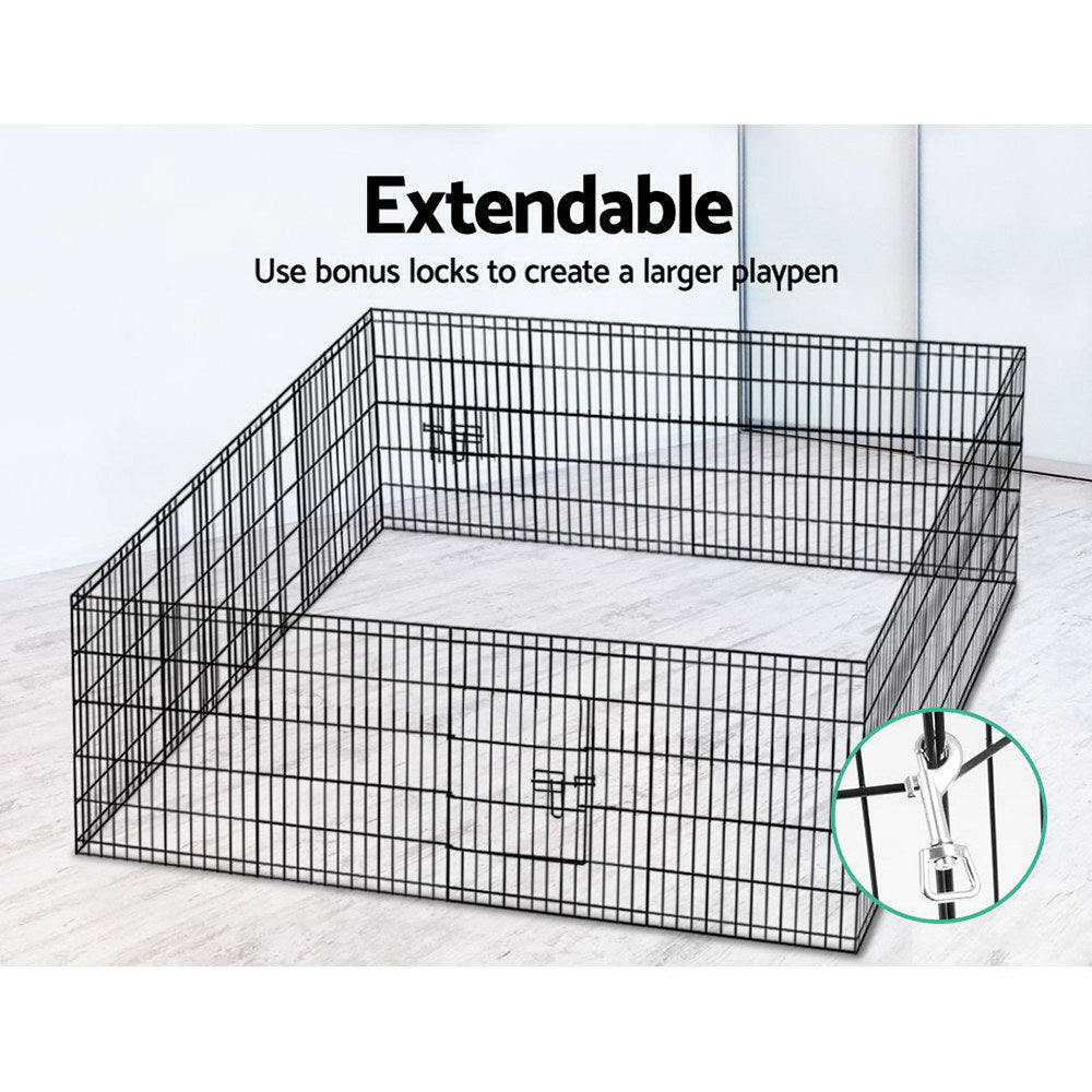 2x30" 8 Panel Dog Playpen Pet Fence Exercise Cage Enclosure Play Pen