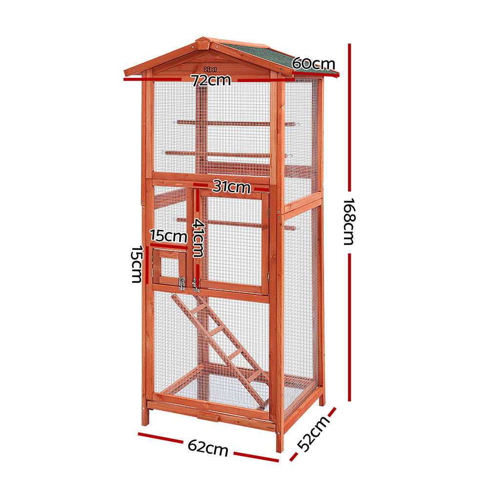 Bird Cage Wooden Pet Cages Aviary Large Carrier Travel Canary Cockatoo Parrot XL