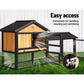 Rabbit Hutch Hutches Large Metal Run Wooden Cage Waterproof Outdoor Pet House Chicken Coop Guinea Pig Ferret Chinchilla Hamster 165cm x 52cm x 86cm