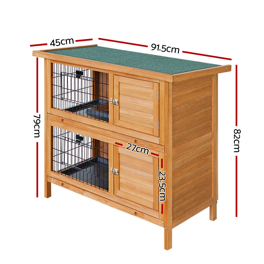 2 Storey Wooden Rabbit Hutch