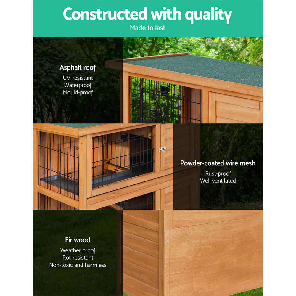 2 Storey Wooden Rabbit Hutch