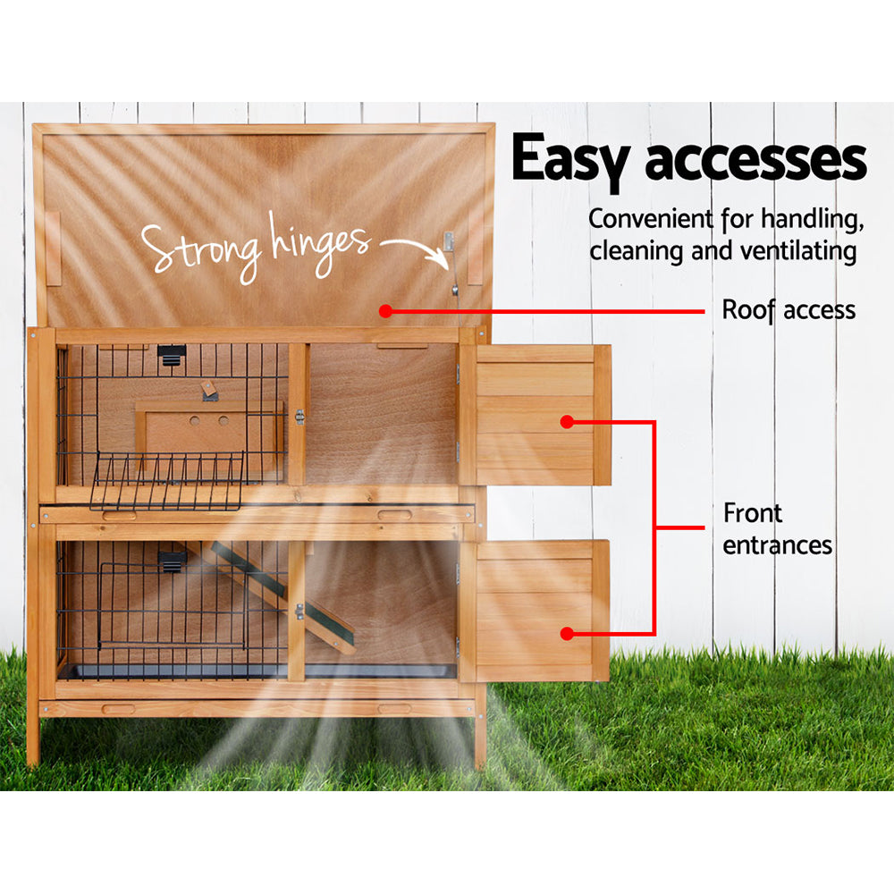 2 Storey Wooden Rabbit Hutch