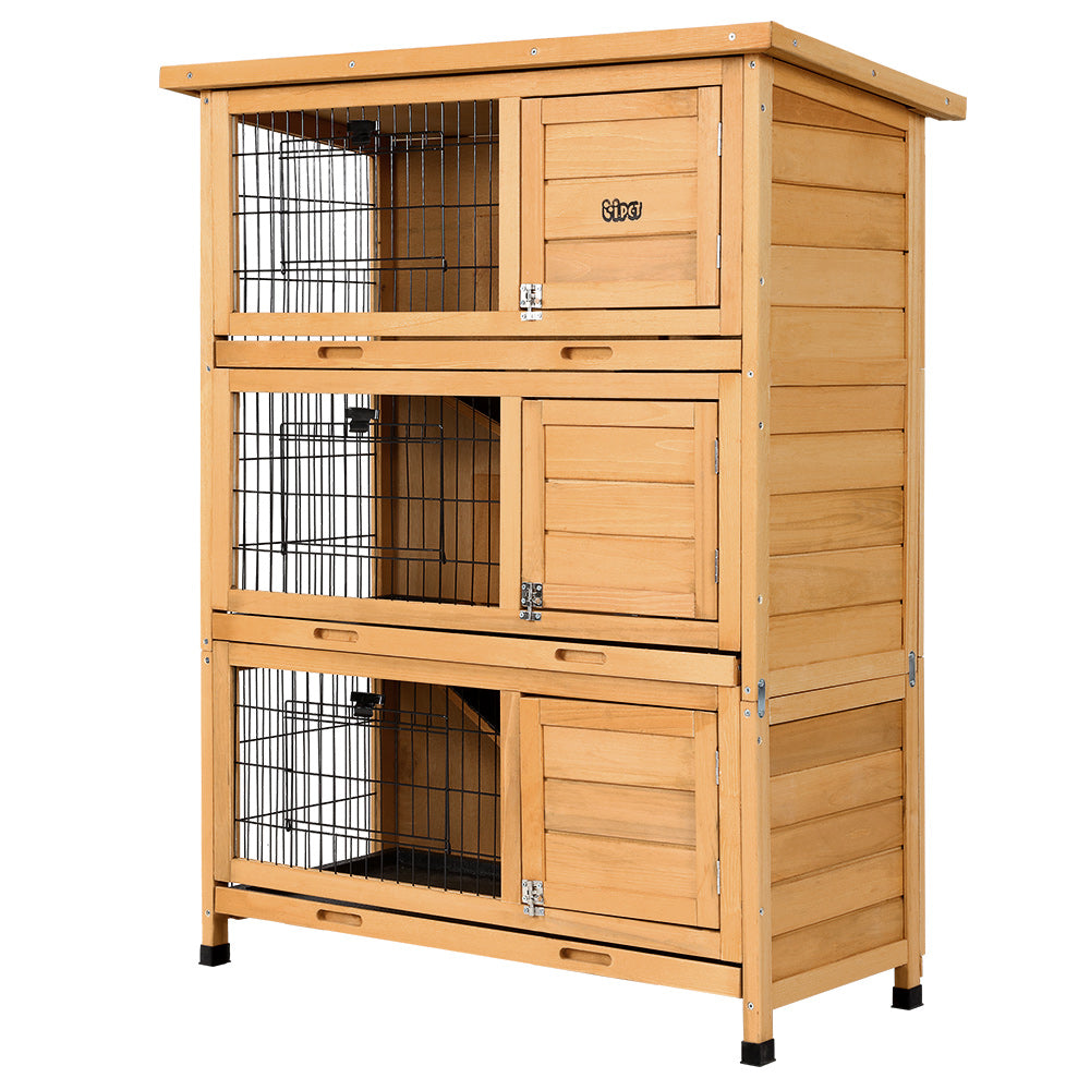 Rabbit Hutch Hutches Large Metal Run Wooden Cage Waterproof Outdoor Pet House Chicken Coop Guinea Pig Ferret Chinchilla Hamster 91.5cm x 46cm x 116.5cm