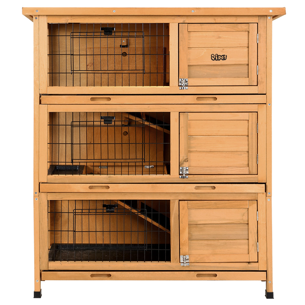 Rabbit Hutch Hutches Large Metal Run Wooden Cage Waterproof Outdoor Pet House Chicken Coop Guinea Pig Ferret Chinchilla Hamster 91.5cm x 46cm x 116.5cm