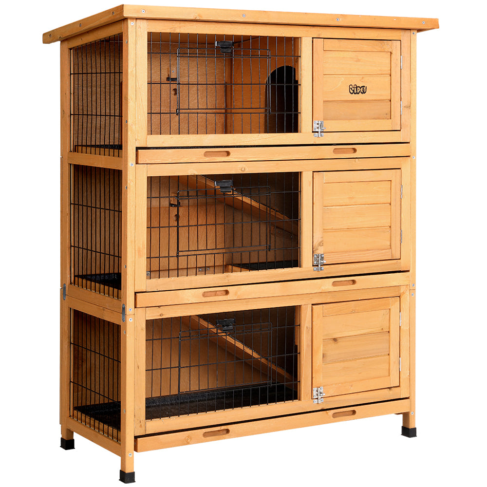 Rabbit Hutch Hutches Large Metal Run Wooden Cage Waterproof Outdoor Pet House Chicken Coop Guinea Pig Ferret Chinchilla Hamster 91.5cm x 46cm x 116.5cm