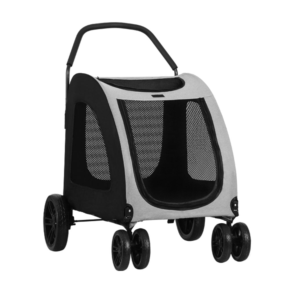 Pet Stroller Dog Pram Large Carrier Cat Travel Foldable Strollers 4 Wheels Trolley