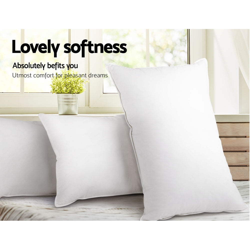 Bedding King Size 4 Pack Bed Pillow Medium X2  Firm X2 Microfibre Filing