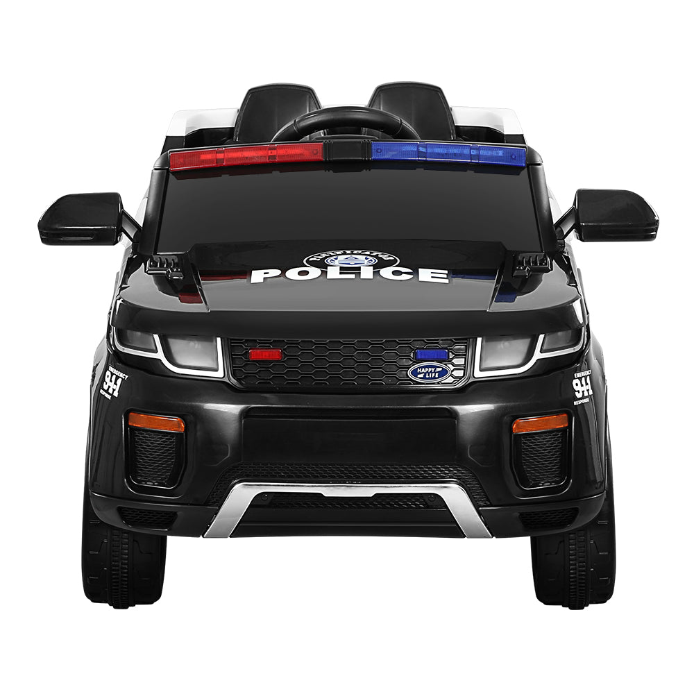 Kids Ride On Car Electric Patrol Police Toy Cars Remote Control 12V Black