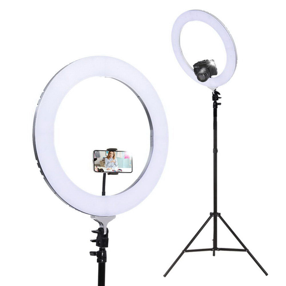 Ring Light 19" LED 6500K 5800LM Dimmable Diva With Stand Silver