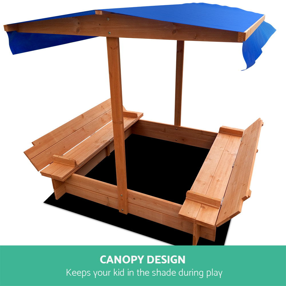 Wooden Outdoor Sand Box Set Sand Pit- Natural Wood