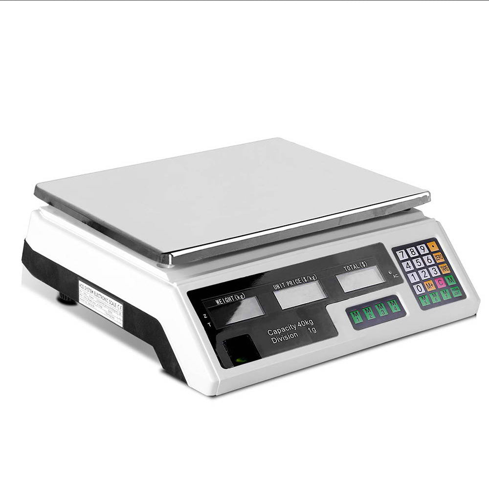 Scales Digital Accurate 40KG Weighing Kitchen Scales Platform Scales LCD White