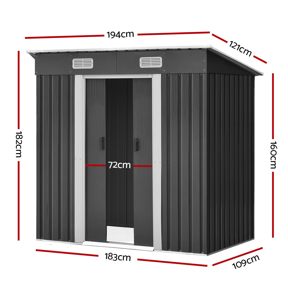 Garden Shed 1.94x1.21M Outdoor Storage Sheds Tool Workshop