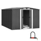 Garden Shed Outdoor Storage Sheds 2.58x3.14x2.02M Workshop Metal Base Grey