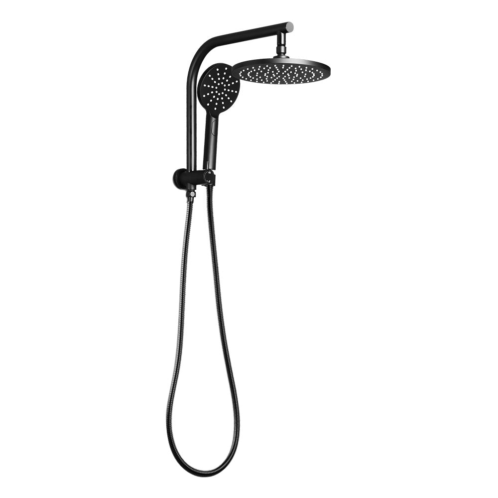 WELS 9'' Rain Shower Head Set Round Handheld High Pressure Wall Black