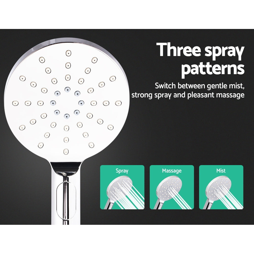 WELS 9'' Rain Shower Head Set Round Handheld High Pressure Wall Chrome