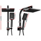 WELS 8'' Rain Shower Head Set Square Handheld High Pressure Wall Black