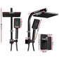 WELS 8'' Rain Shower Head Mixer Square Handheld High Pressure Wall Black