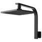 WElS 8'' Rain Shower Head Set Square High Pressure Wall Arm DIY Black