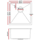 44cm x 44cm Stainless Steel Kitchen Sink Under/Top/Flush Mount Silver