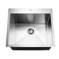 53cm x 50cm Stainless Steel Kitchen Sink Under/Top/Flush Mount Silver