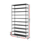 Shoe Rack 10-Tier (50 Pair) Shoes Organiser DIY Stackable Organizer Storage Shelf Stand Holder Portable Wardrobe Black