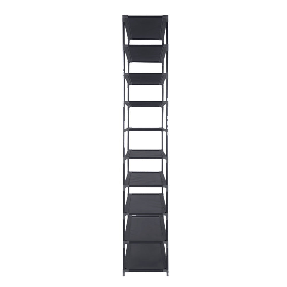 Shoe Rack 10-Tier (50 Pair) Shoes Organiser DIY Stackable Organizer Storage Shelf Stand Holder Portable Wardrobe Black