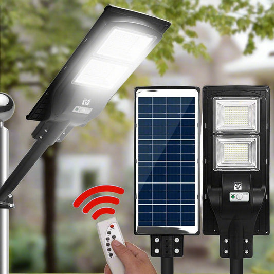 160 LED Solar Street Light 120W Flood Motion Sensor Remote Outdoor Wall Lamp